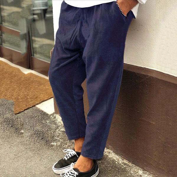 Navy London Noah - Casual Loose Corduroy Pants For Men