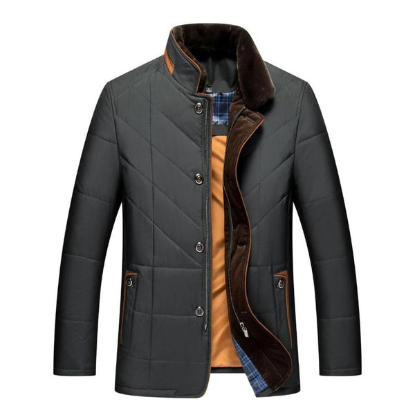 Navy London Solomon - Men's Stand Collar Winter Jacket