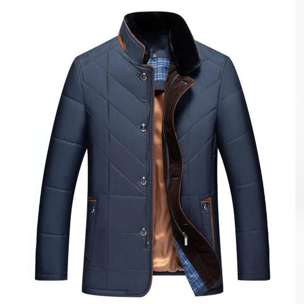 navy london Solomon - Men's Stand Collar Winter Jacket