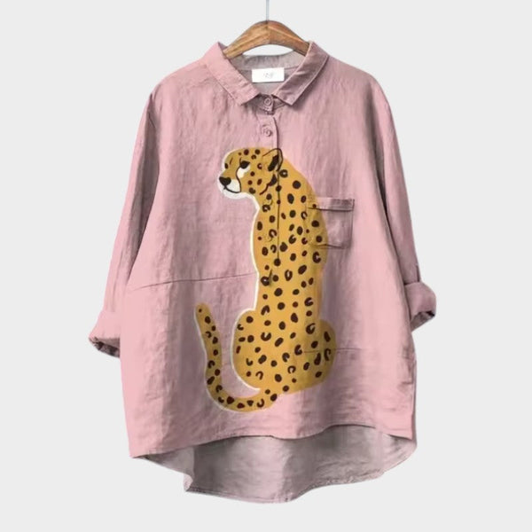 Navy London VIOLETTA | Oversized Floral Blouse With Absolute Comfort For Sunny Days