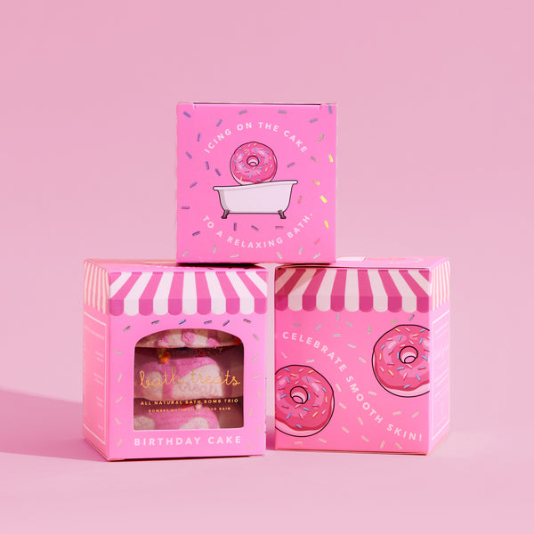 Ncla Beauty Birthday Cake Bath Treats (3 Pc Bath Bomb Set)