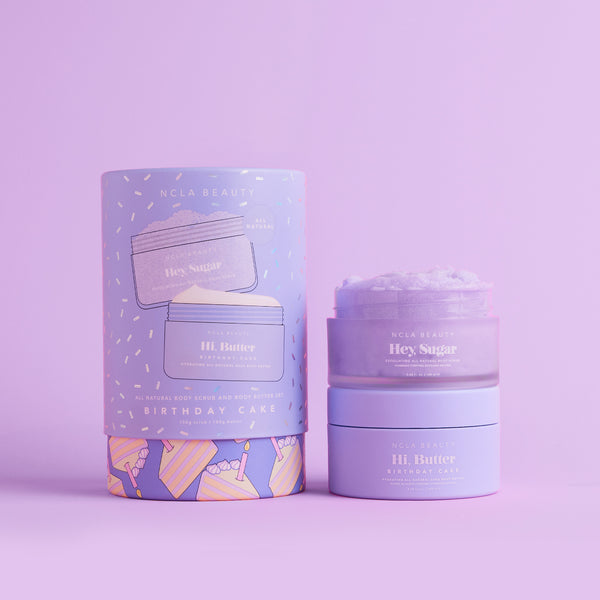 ncla beauty Birthday Cake Body Scrub + Body Butter Set