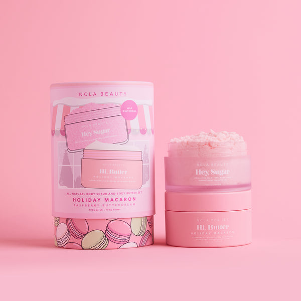 ncla beauty Holiday Macaron Body Scrub + Body Butter Gift Set