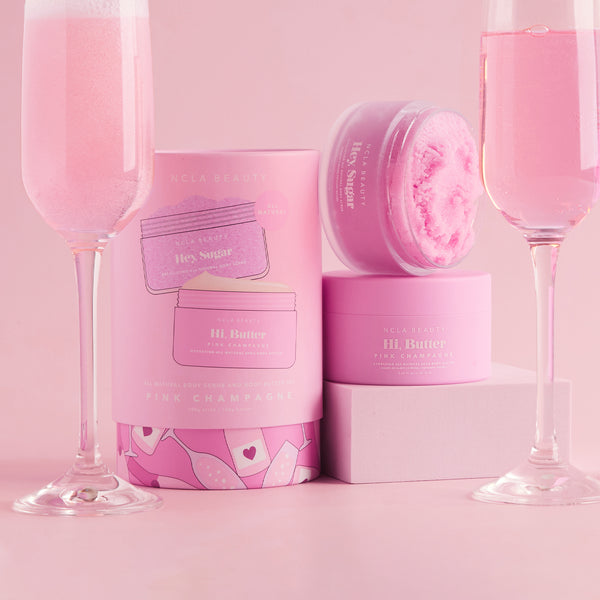 Ncla Beauty Pink Champagne Body Scrub + Body Butter Set