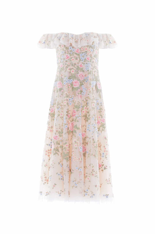 Needle & Thread Antoinettes Floral Off-Shoulder Ballerina Dress