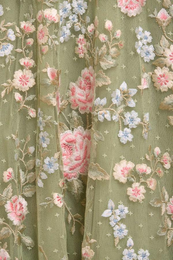 Needle & Thread Antoinettes Floral Round Neck Ankle Gown