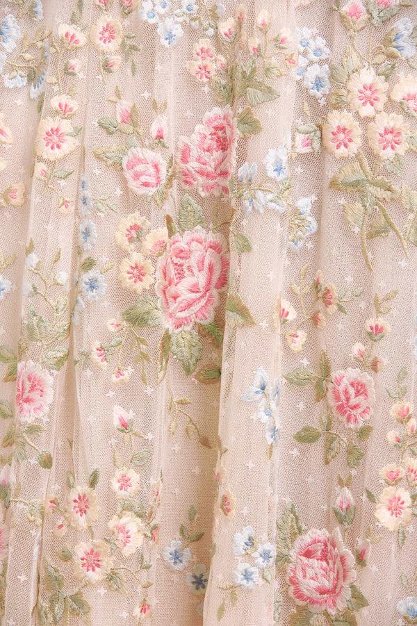 Needle & Thread Antoinettes Floral Round Neck Ankle Gown