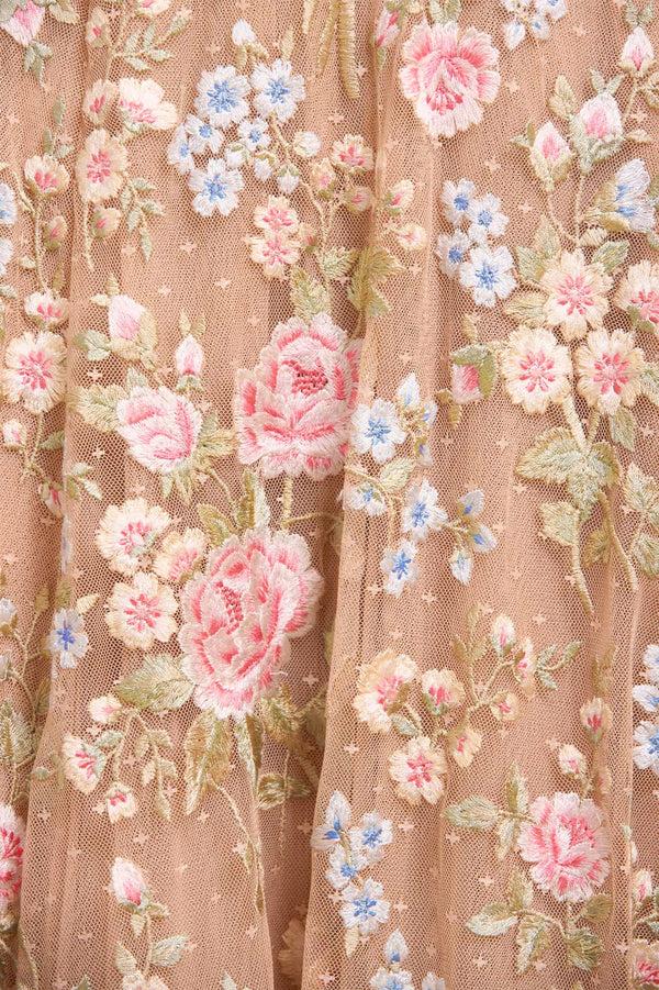 Needle & Thread Antoinettes Floral Round Neck Ankle Gown