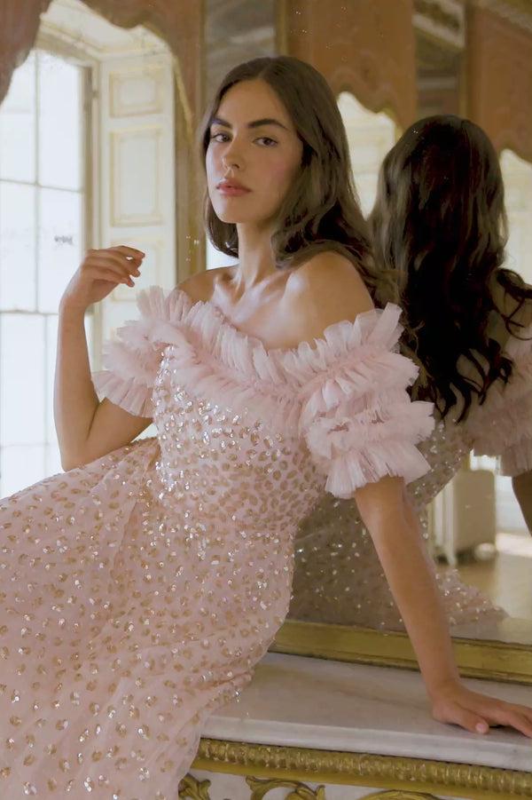 Needle & Thread Autumn Leaves Off-Shoulder Ballerina Dress