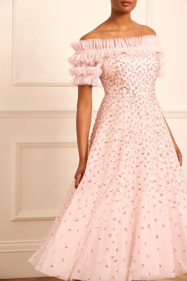 Needle & Thread Autumn Leaves Off-Shoulder Ballerina Dress