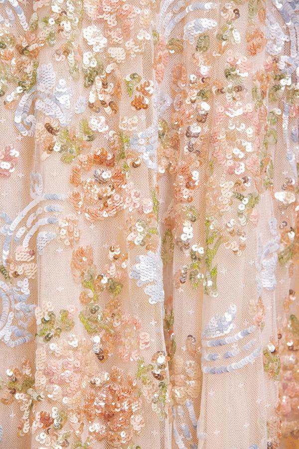 Needle & Thread Baroque Floral One-Shoulder Ankle Gown