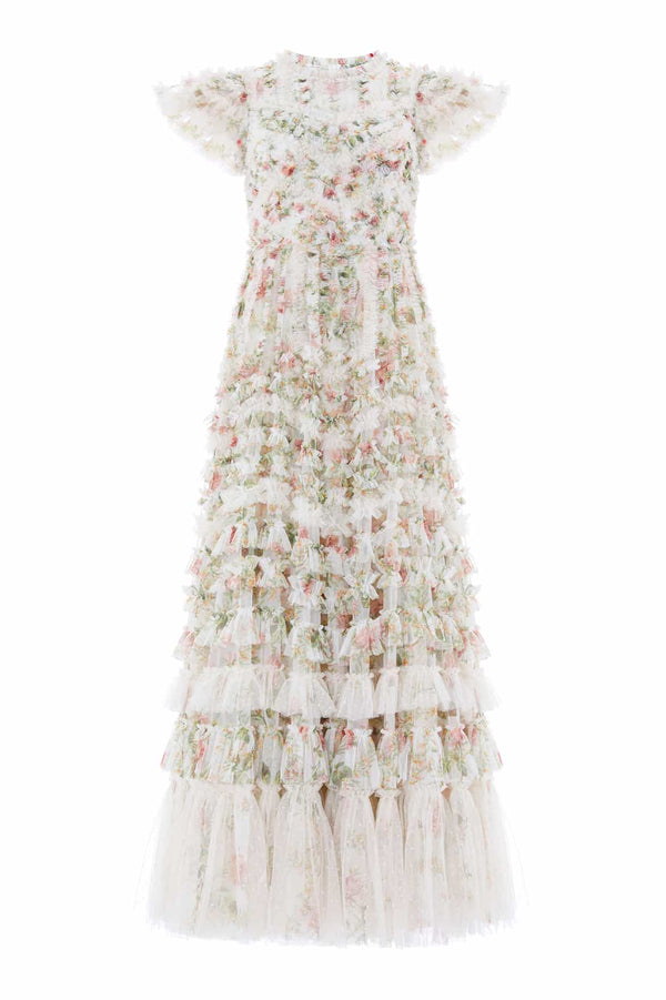 Needle & Thread Colette's La Vie En Rose Round Neck Short Sleeve Gown
