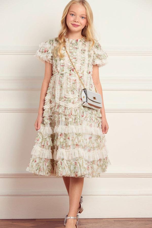 Needle & Thread Colette's La Vie En Rose Short Sleeve Kids Dress