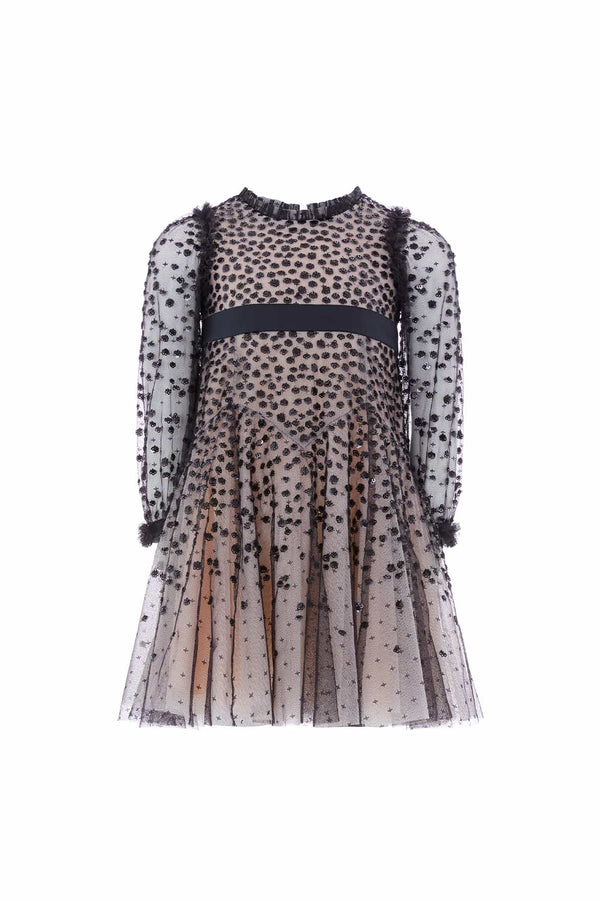 Needle & Thread Dappled Sequin Long Sleeve Kids Dress