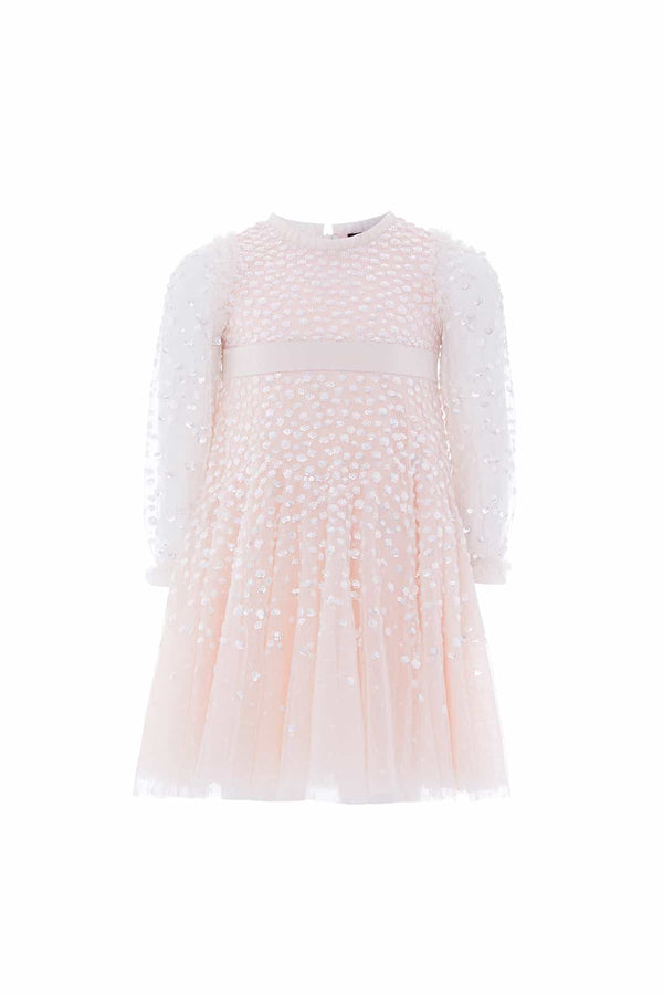 Needle & Thread Dappled Sequin Long Sleeve Kids Dress