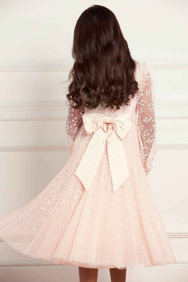 Needle & Thread Dappled Sequin Long Sleeve Kids Dress