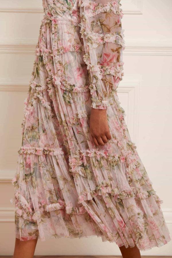 Needle & Thread English Rose Diamond Ruffle Ballerina Dress