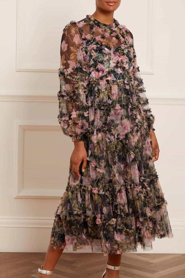 needle & thread English Rose Diamond Ruffle Ballerina Dress