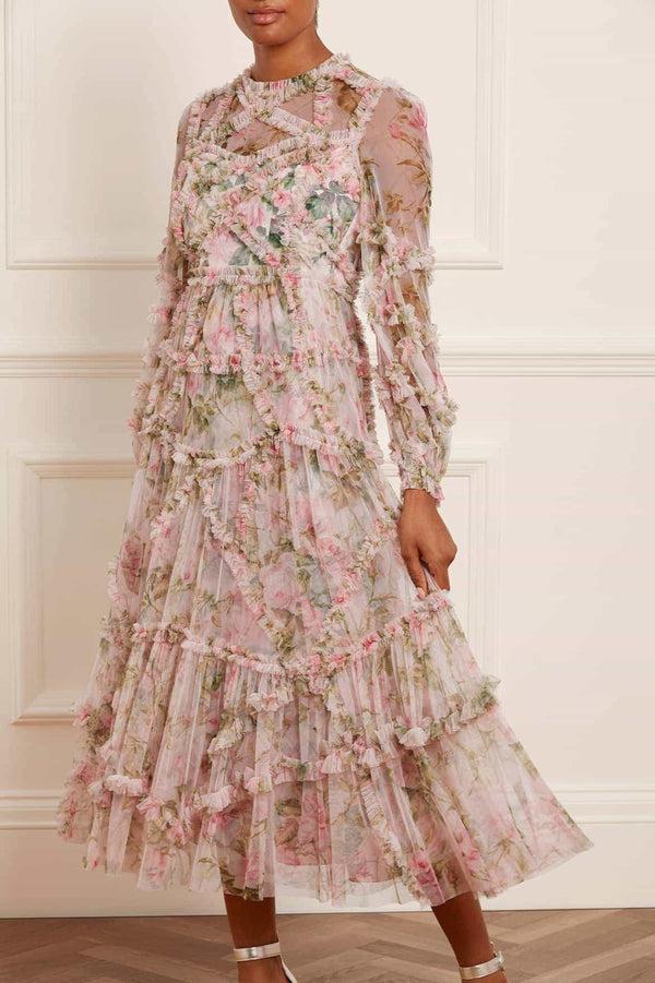 needle & thread English Rose Diamond Ruffle Ballerina Dress