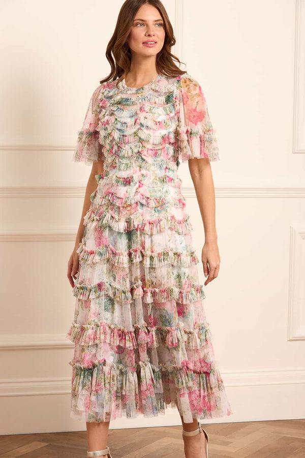 Needle & Thread Floral Romance Round Neck Ballerina Dress
