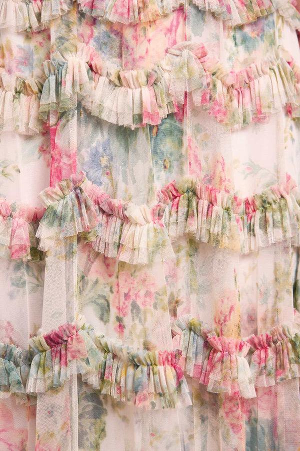 Needle & Thread Floral Romance Round Neck Ballerina Dress