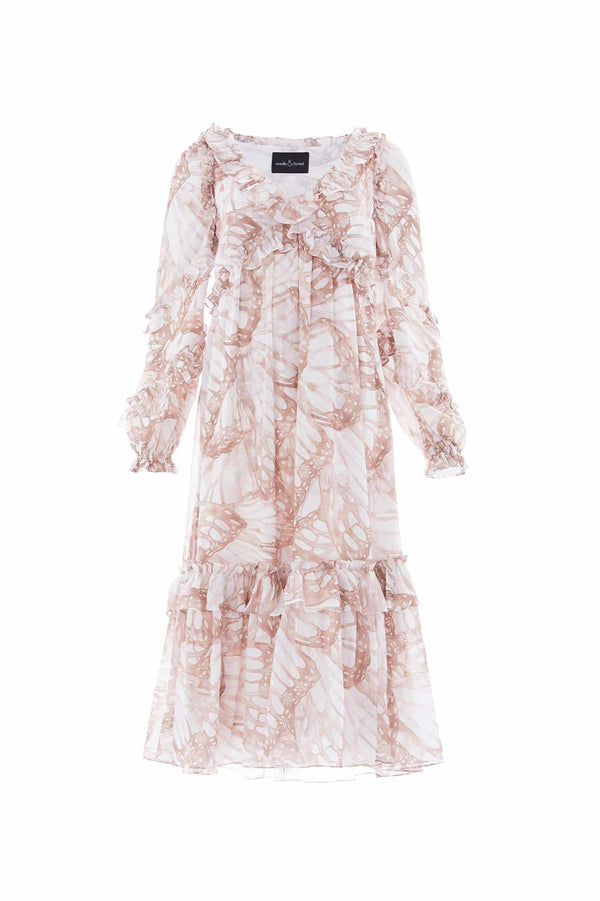 Needle & Thread Flutter Chiffon Long Sleeve Ballerina Dress