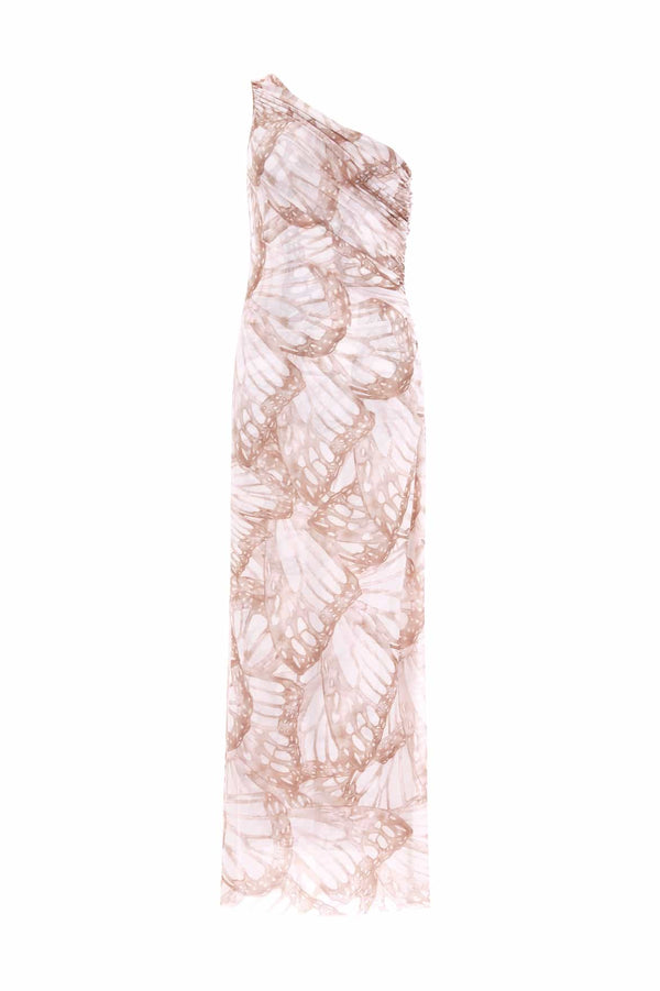 Needle & Thread Flutter Draped One-Shoulder Ankle Gown