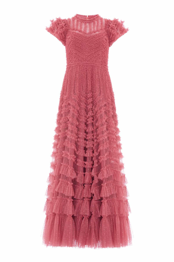 Needle & Thread La Vie En Rose Round Neck Short Sleeve Gown