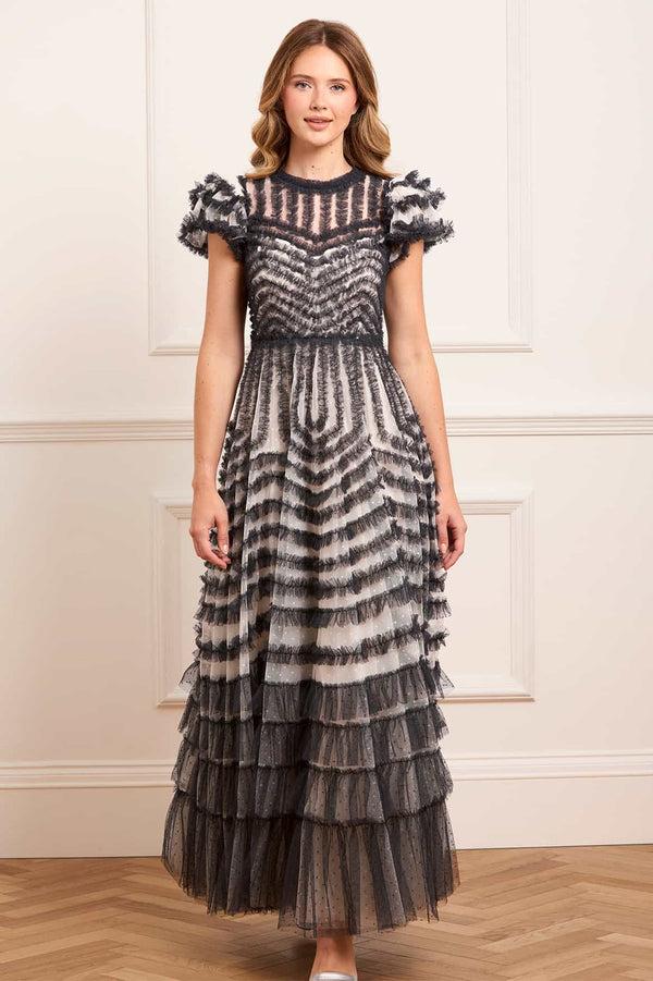 Needle & Thread La Vie En Rose Round Neck Short Sleeve Gown