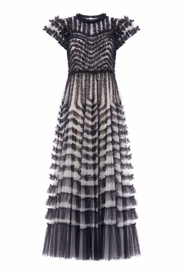 Needle & Thread La Vie En Rose Round Neck Short Sleeve Gown