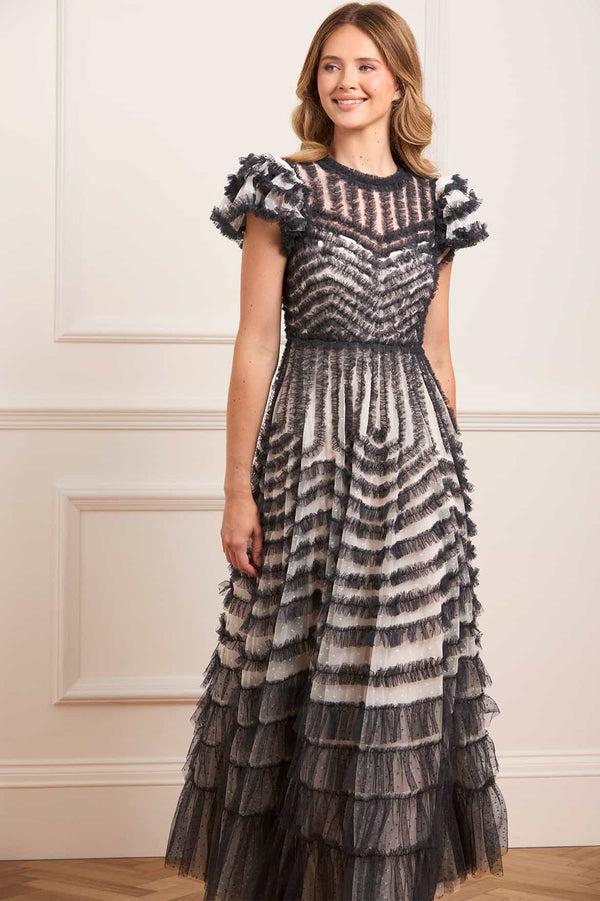 Needle & Thread La Vie En Rose Round Neck Short Sleeve Gown