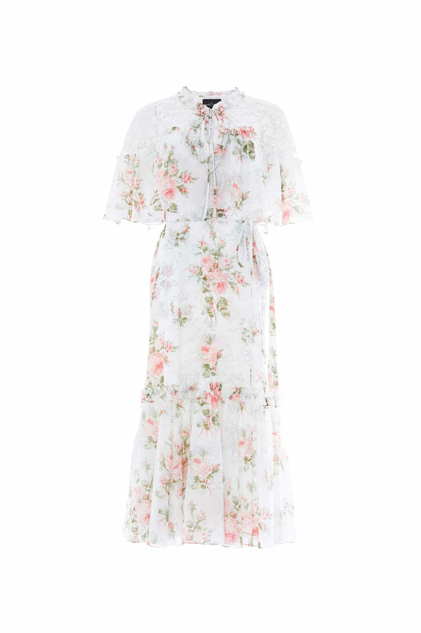 Needle & Thread Madame Rose Carla Chiffon Cape Ballerina Dress