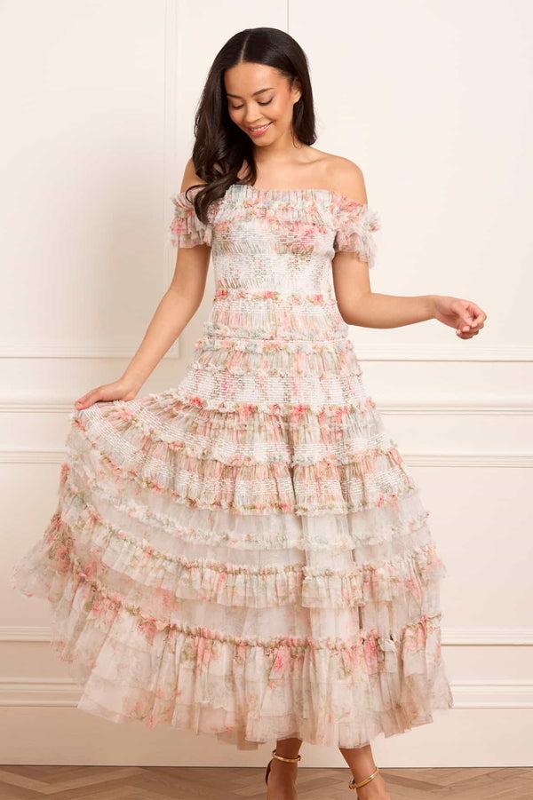 Needle & Thread Madame Rose Elodie Off-Shoulder Ankle Gown