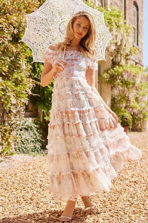 needle & thread Madame Rose Elodie Off-Shoulder Ankle Gown