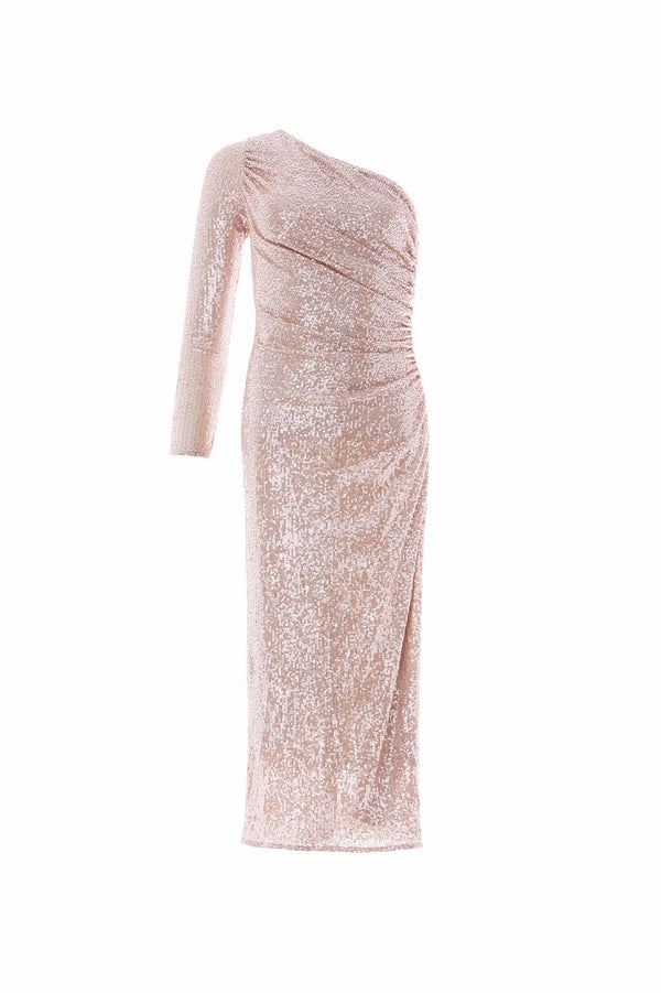 Needle & Thread Malia One-Shoulder Long Sleeve Ballerina Dress