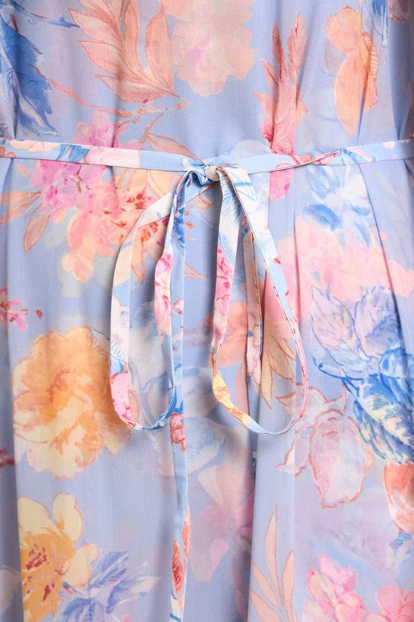 Needle & Thread Mariannes Floral Chiffon Round Neck Ankle Gown