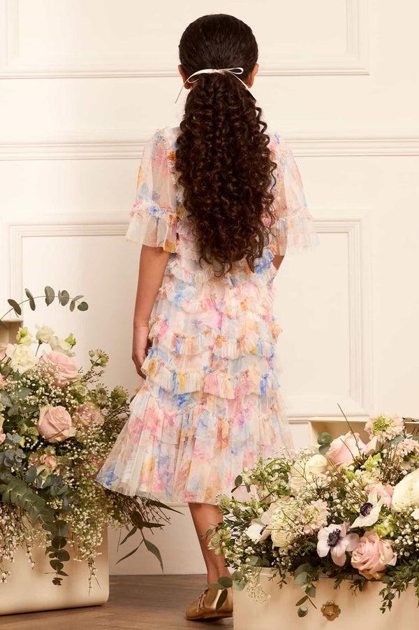 Needle & Thread Mariannes Floral Scallop Ruffle Kids Dress