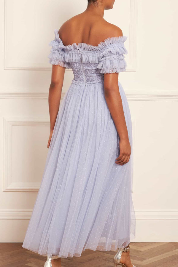 Needle & Thread Midsummer Lace Bodice Off-Shoulder Ankle Gown
