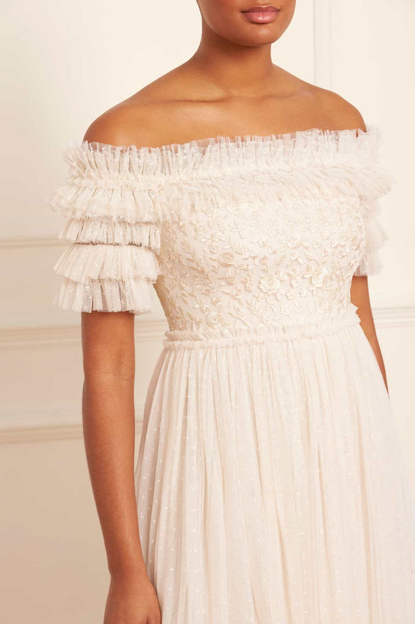 Needle & Thread Midsummer Lace Bodice Off-Shoulder Ankle Gown