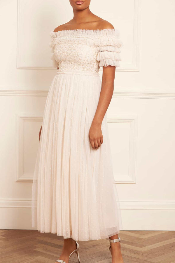 needle & thread Midsummer Lace Bodice Off-Shoulder Ankle Gown