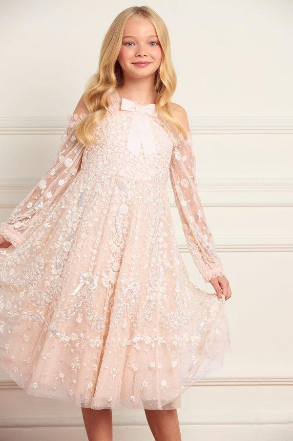 Needle & Thread Adeline Off-Shoulder Kids Dress