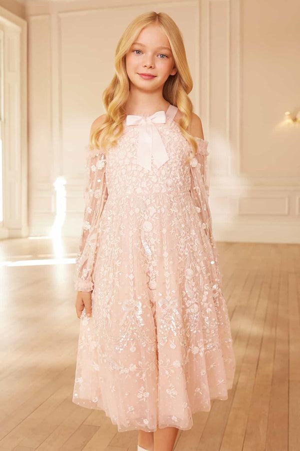 needle & thread Adeline Off-Shoulder Kids Dress