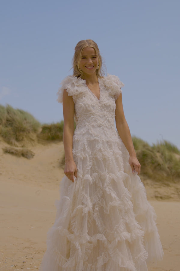 Needle & Thread Amorette V-Neck Gown