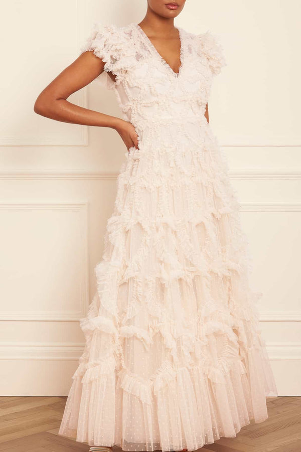 Needle & Thread Amorette V-Neck Gown