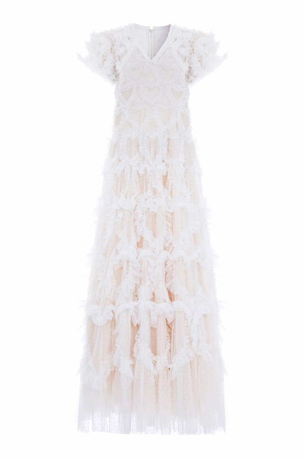 Needle & Thread Amorette V-Neck Gown