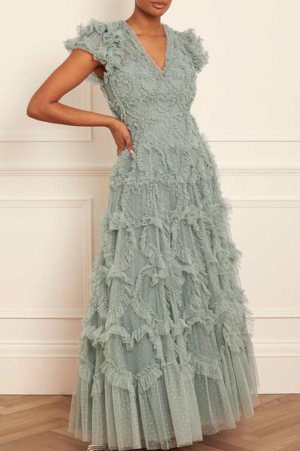 Needle & Thread Amorette V-Neck Gown