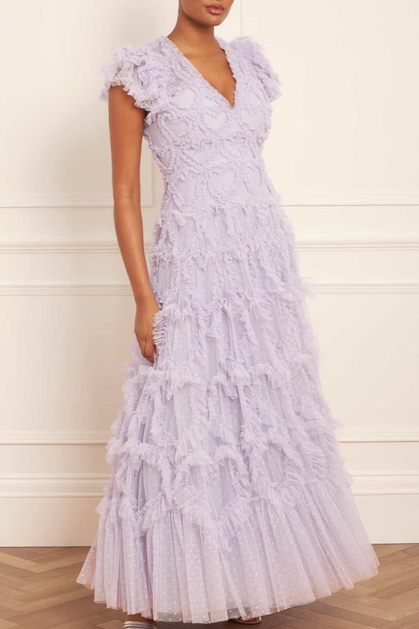 Needle & Thread Amorette V-Neck Gown