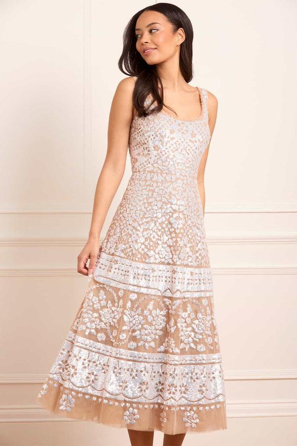 needle & thread Aurora Scoop Neck Ballerina Dress