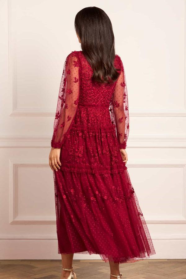 Needle & Thread Autumn Lace Long Sleeve Ankle Gown