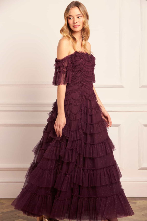 needle & thread Aviana Off-Shoulder Gown